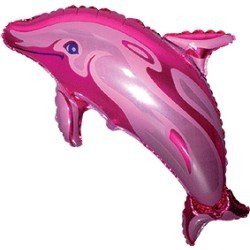 Globo forma Delfin Rosa fucsia de 95 cm aprox