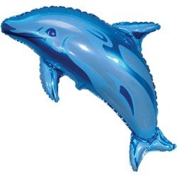 Globo forma Delfin Azul de 95 cm aprox