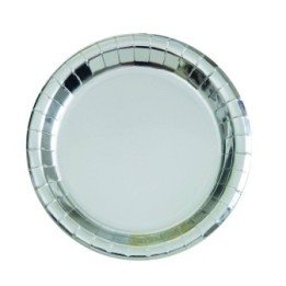 Articulo Platos Plata Brillo de 23 cm (8) de Unique