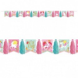 Guirnalda Pom pom Tassel de Unicornio Magico de 3,04 M Aprox