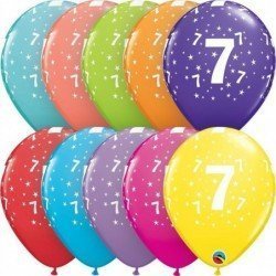 Globos de Latex con el Nº7 (6 UNIDADES)